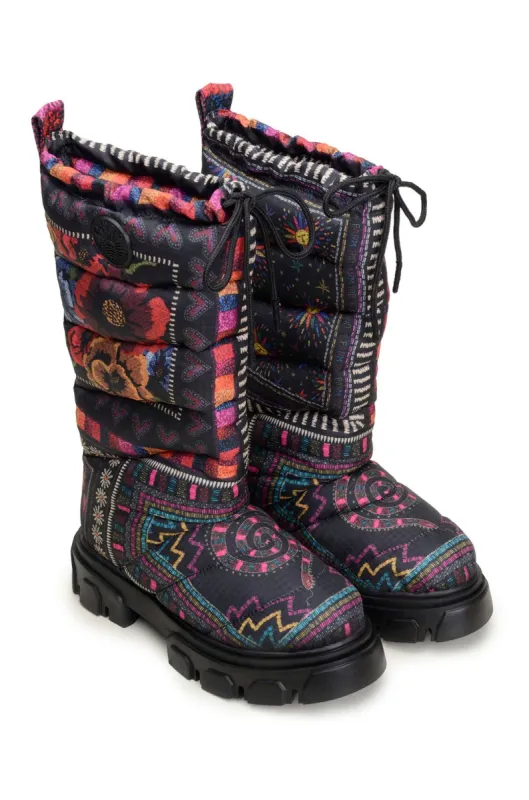 Scarf lug sole tall shaft boot sold by FARM Rio