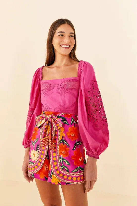 Pink Lace Blouse sold by FARM Rio