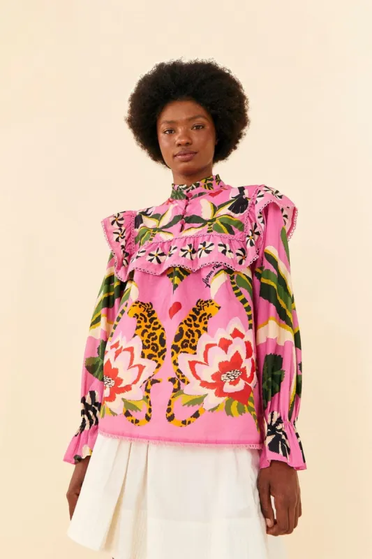 Pink Leopard Forest Blouse sold by FARM Rio