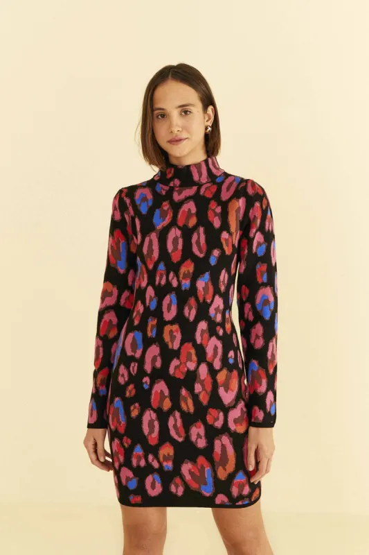 Iridescent Leopards Cut Out Knit Mini Dress sold by FARM Rio