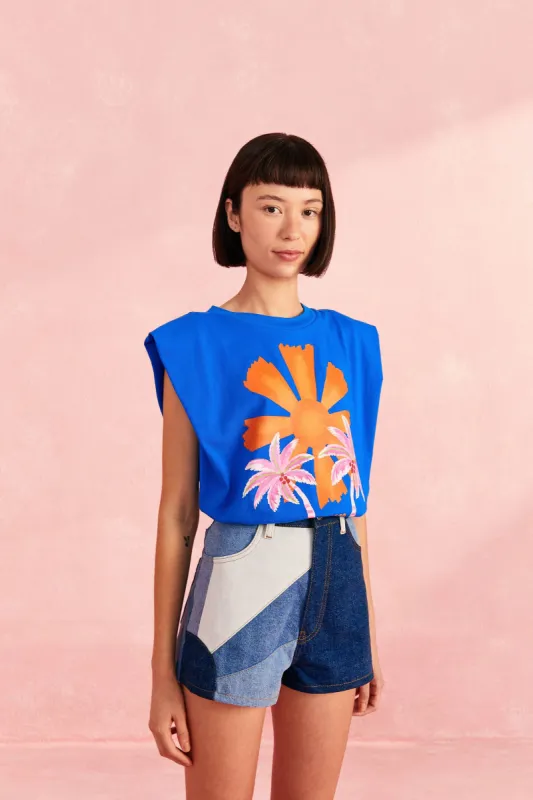 Denim Cut Out Shorts sold by FARM Rio