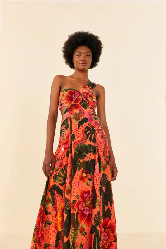 Orange Blooming Garden Maxi Dress sold by FARM Rio