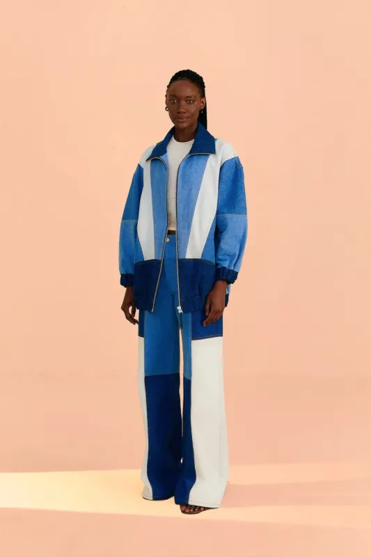 Patch Denim Wide Pants sold by FARM Rio