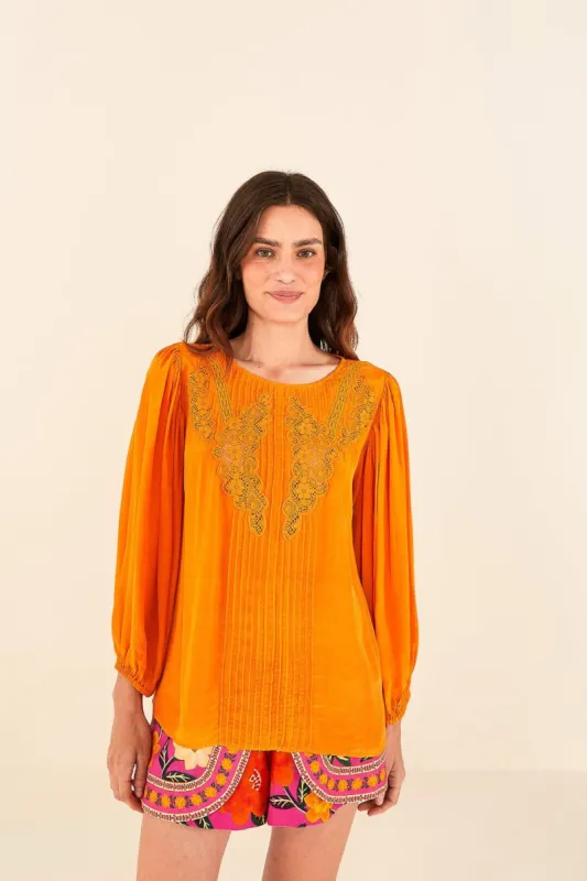 Orange Lace Blouse sold by FARM Rio