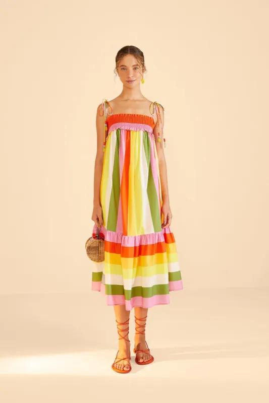 Mixed Neon Floral Red Midi Dress sold by FARM Rio