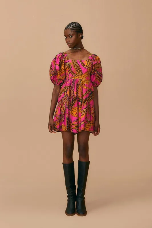 Pink Croco Short Sleeve Mini Dress sold by FARM Rio