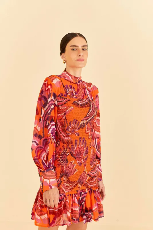 Orange Chevron Forest Mini Dress sold by FARM Rio