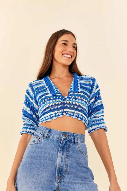 Multi Stitches Crochet Collar Blouse made by FARM Rio