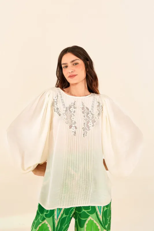 Off White Lace Blouse sold by FARM Rio
