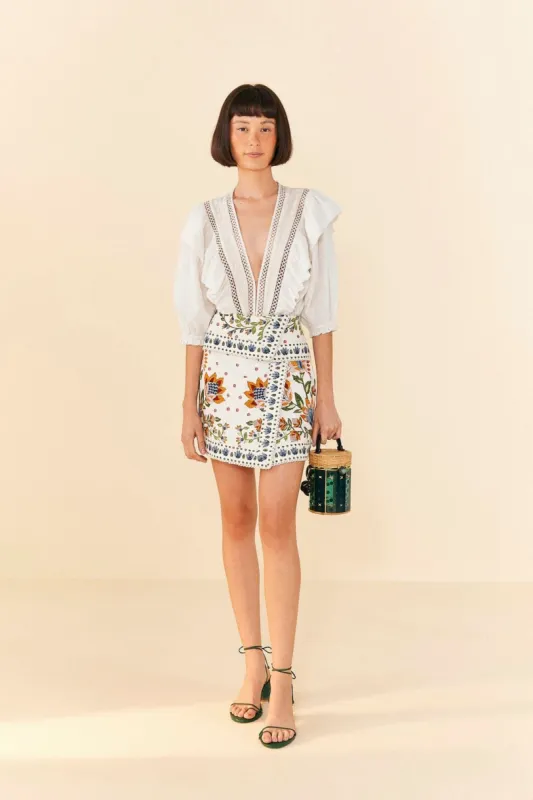 Off-White Lace Bodysuit made by FARM Rio