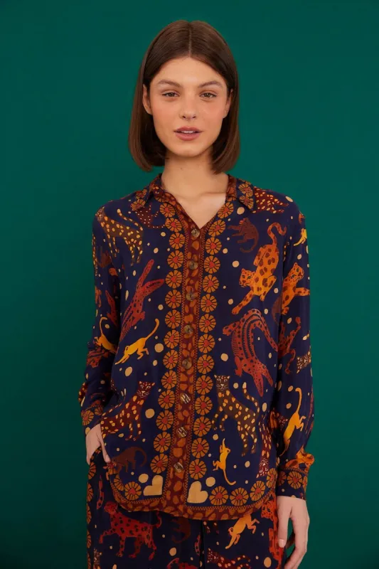 Navy Animal Sky Shirt sold by FARM Rio
