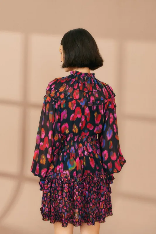 knee length dresses for ladies Leopard Forest Mini Dress – Blythe main image 1