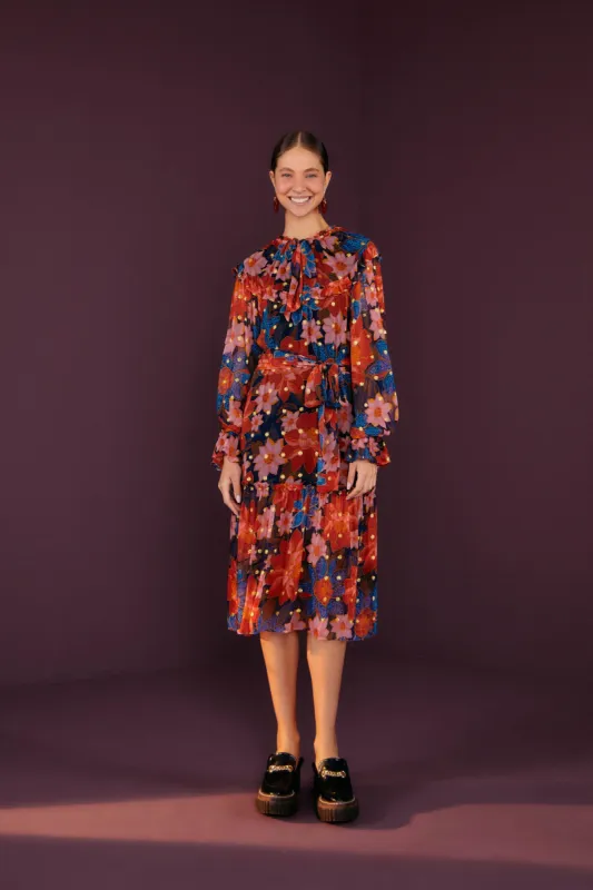 Navy Garden Lenzing™ Ecovero™ Viscose Midi Dress sold by FARM Rio