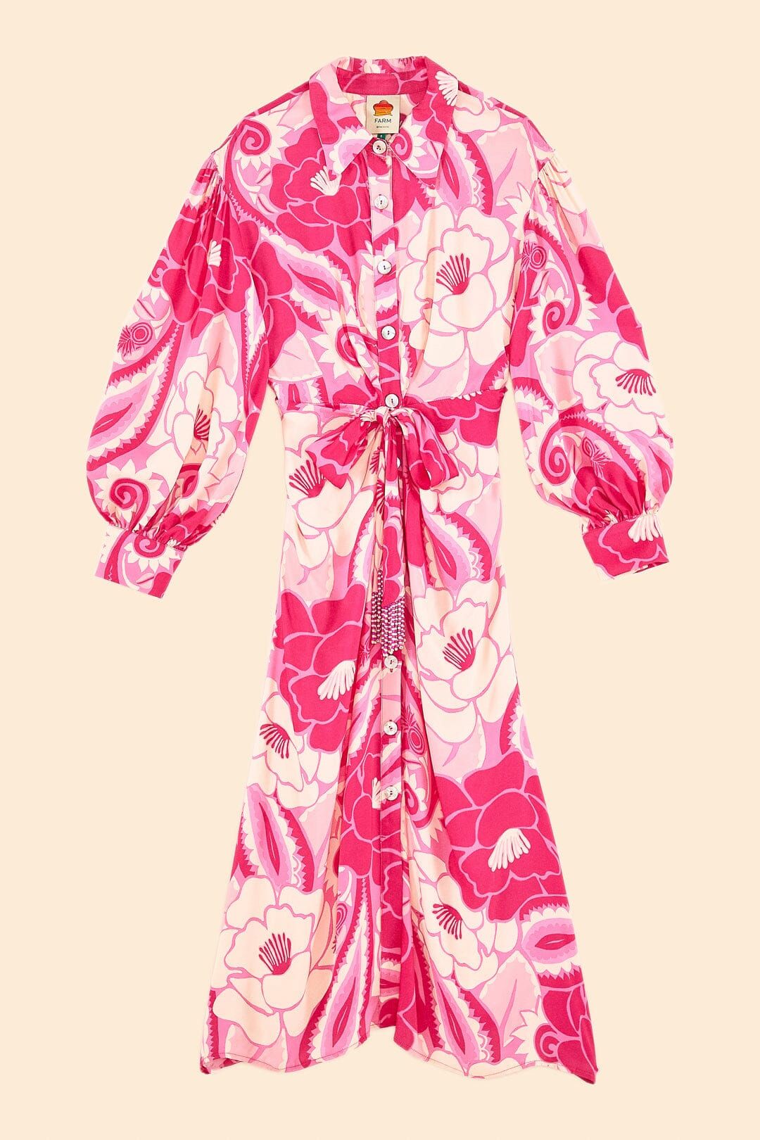 Pink Tropical Groove Midi Dress sold by FARM Rio product image thumbnail 6