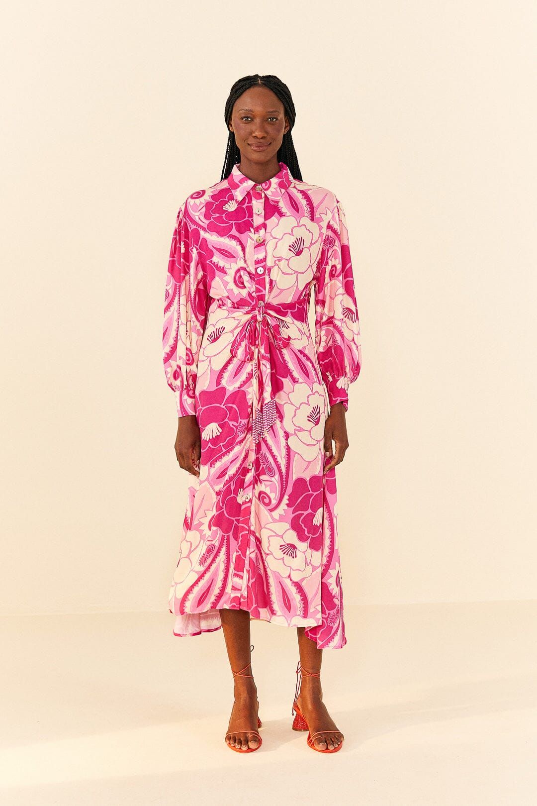 Pink Tropical Groove Midi Dress sold by FARM Rio product image thumbnail 2