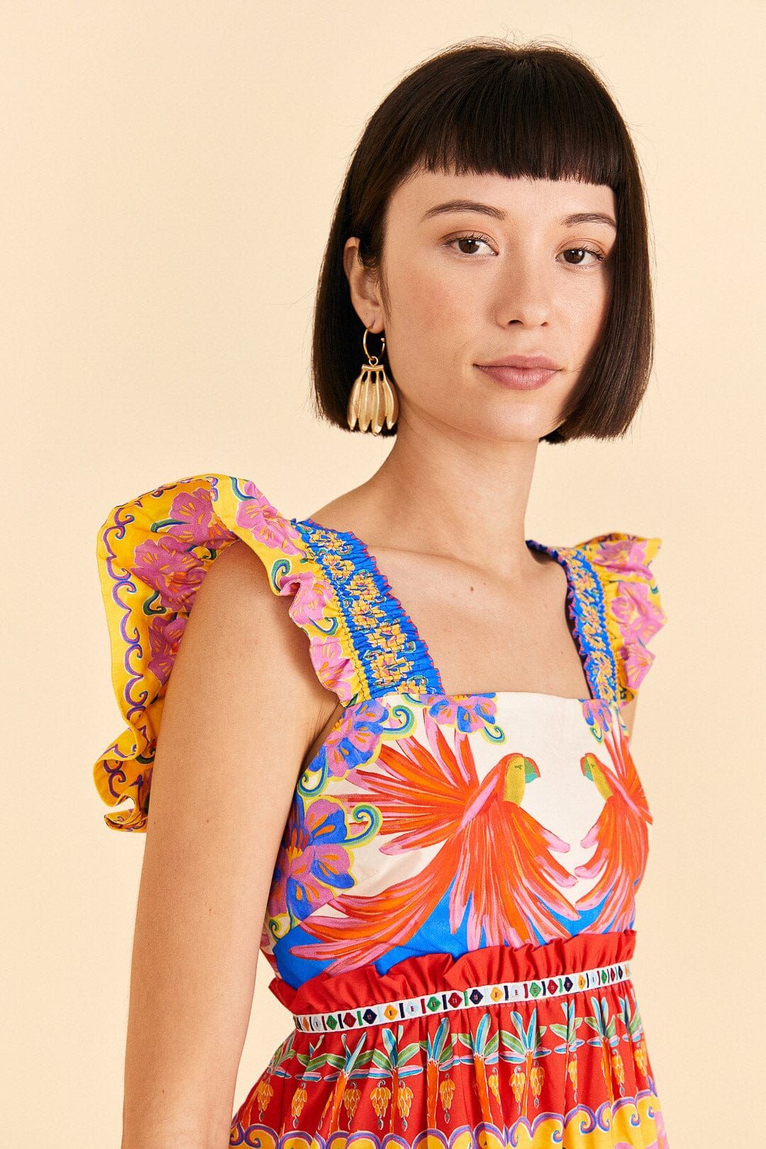 Off-White Vivid Garden Organic Cotton Mini Dress sold by FARM Rio product image thumbnail 4