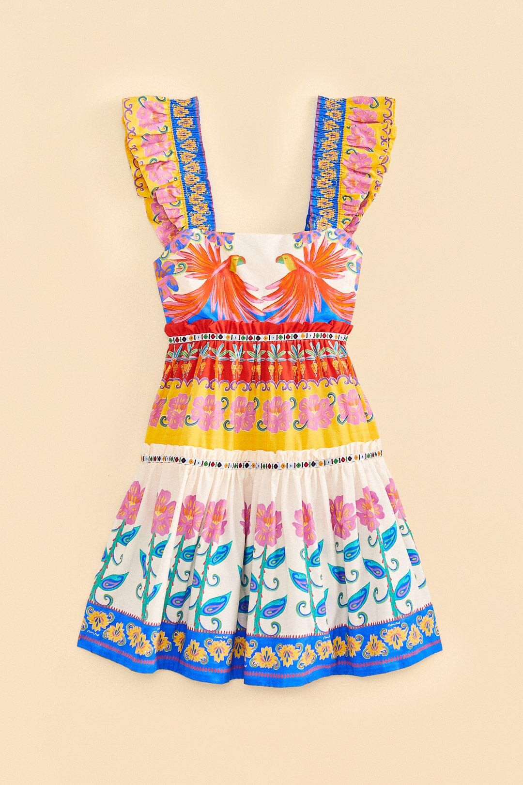 Off-White Vivid Garden Organic Cotton Mini Dress sold by FARM Rio product image thumbnail 6