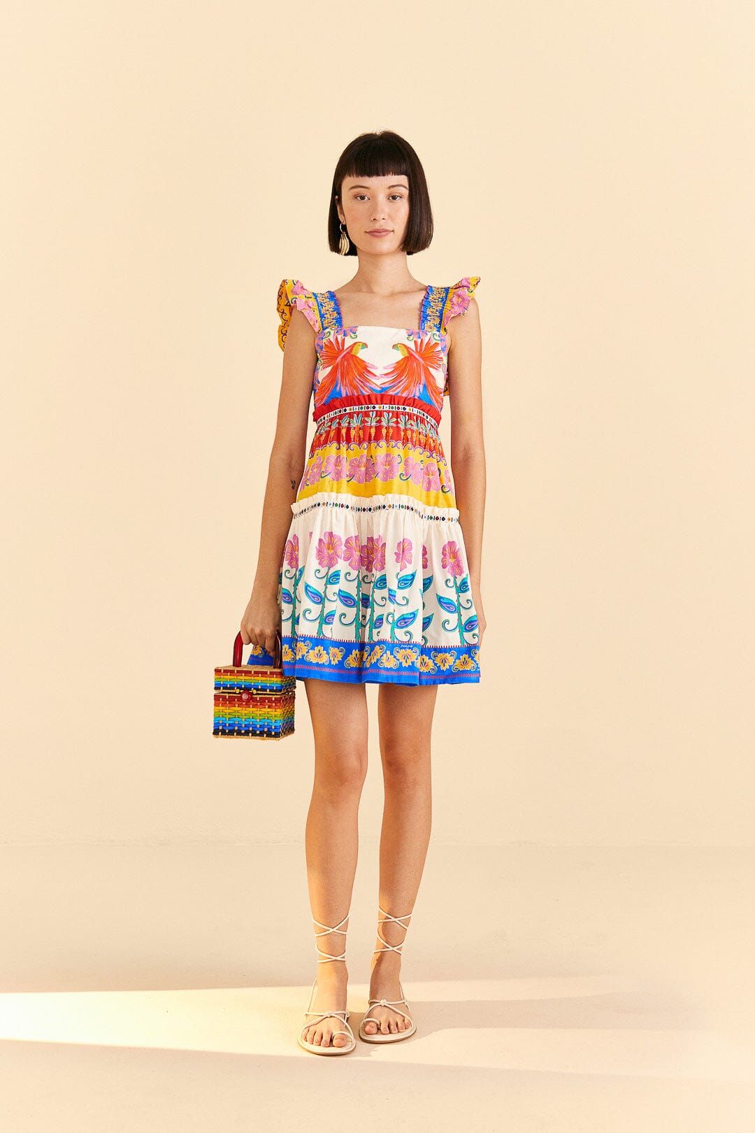Off-White Vivid Garden Organic Cotton Mini Dress sold by FARM Rio product image thumbnail 2