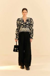 Black Graphic Floral Blouse sold by FARM Rio