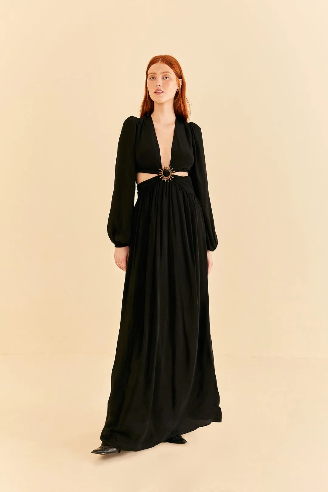 Black Cut Out Long Sleeve Maxi Dress sold by FARM Rio product image thumbnail 2