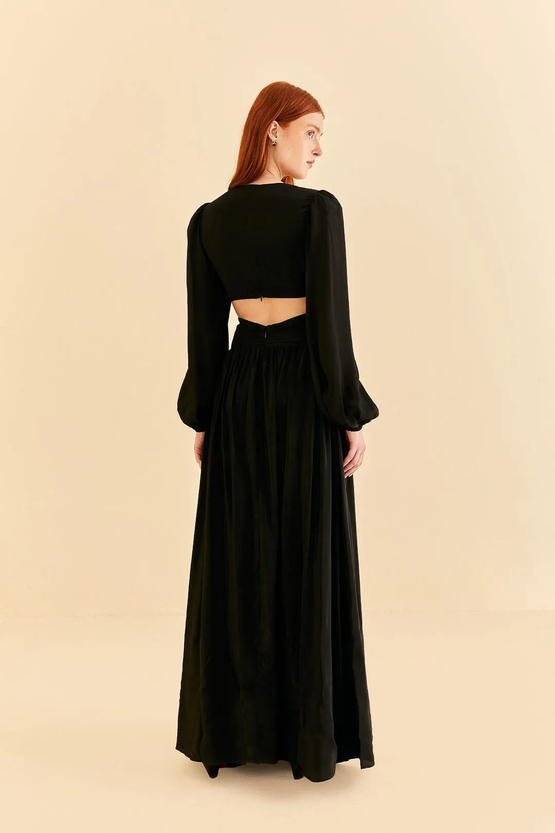 Black Cut Out Long Sleeve Maxi Dress sold by FARM Rio product image thumbnail 4