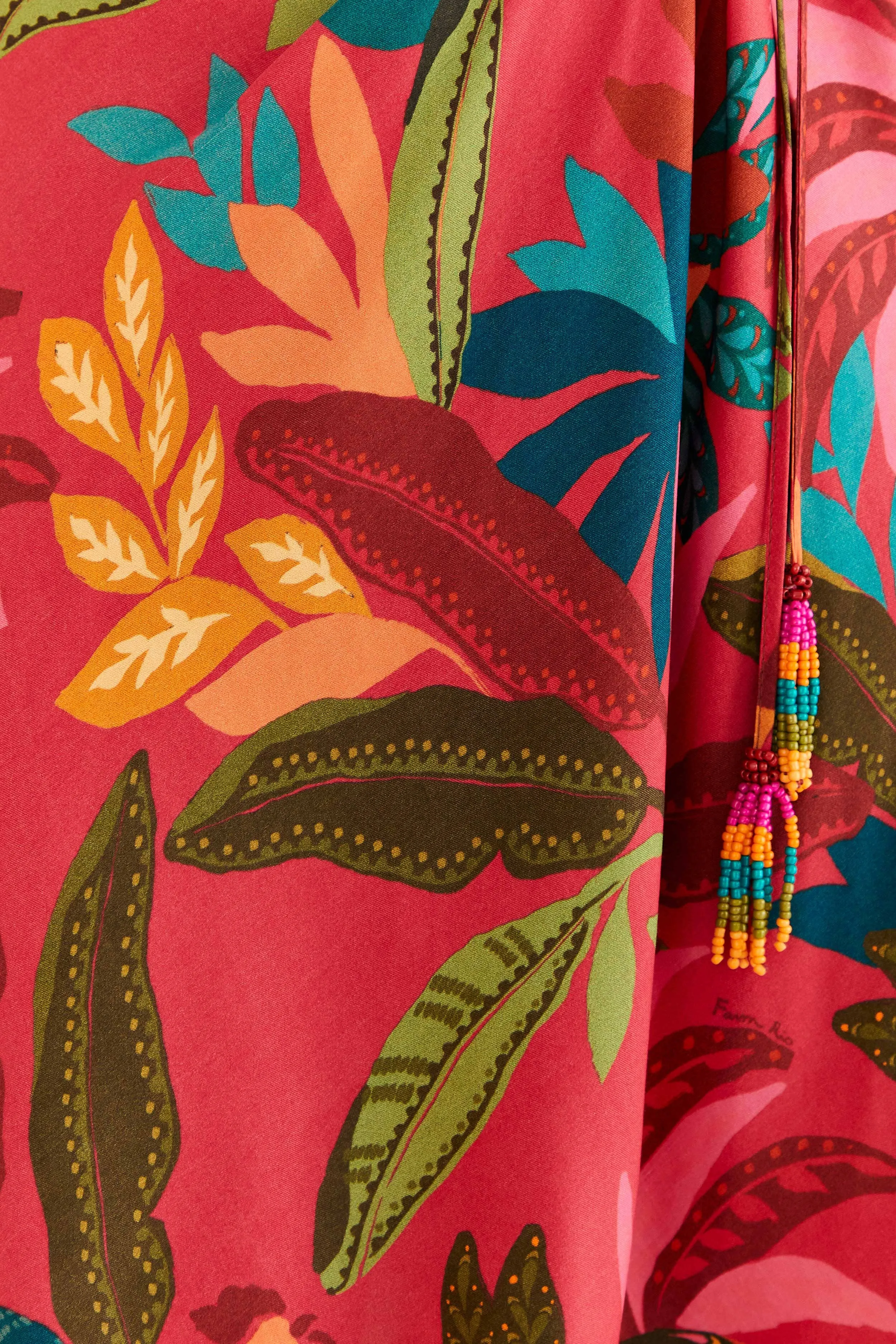 Red Rooster Leaves Long Sleeve Mini Dress sold by FARM Rio product image thumbnail 5