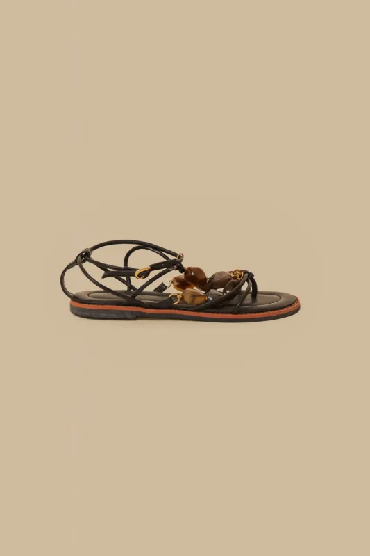 Black Gem Straps Sandal sold by FARM Rio