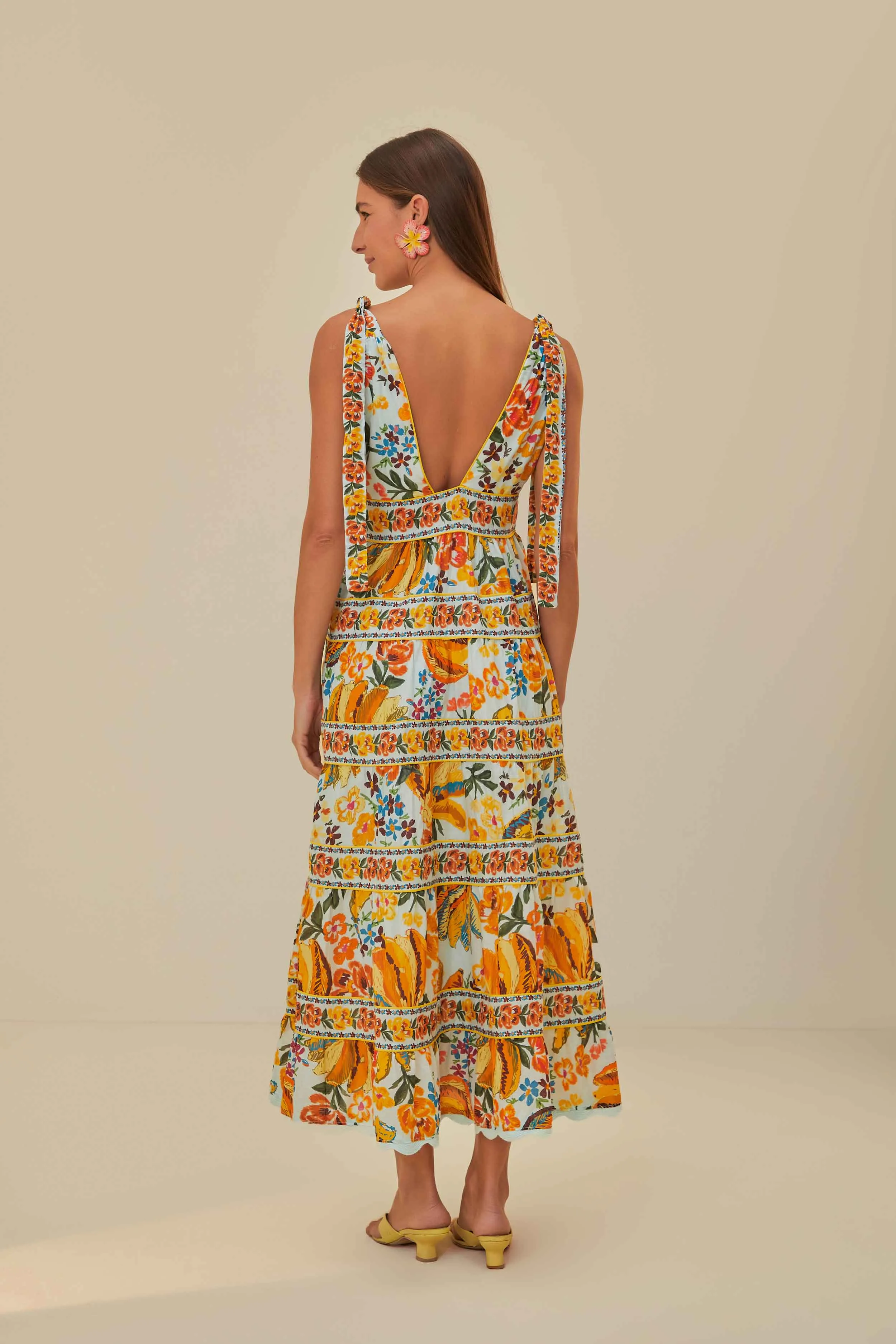 Blue Spring Bananas Midi Dress sold by FARM Rio product image thumbnail 4