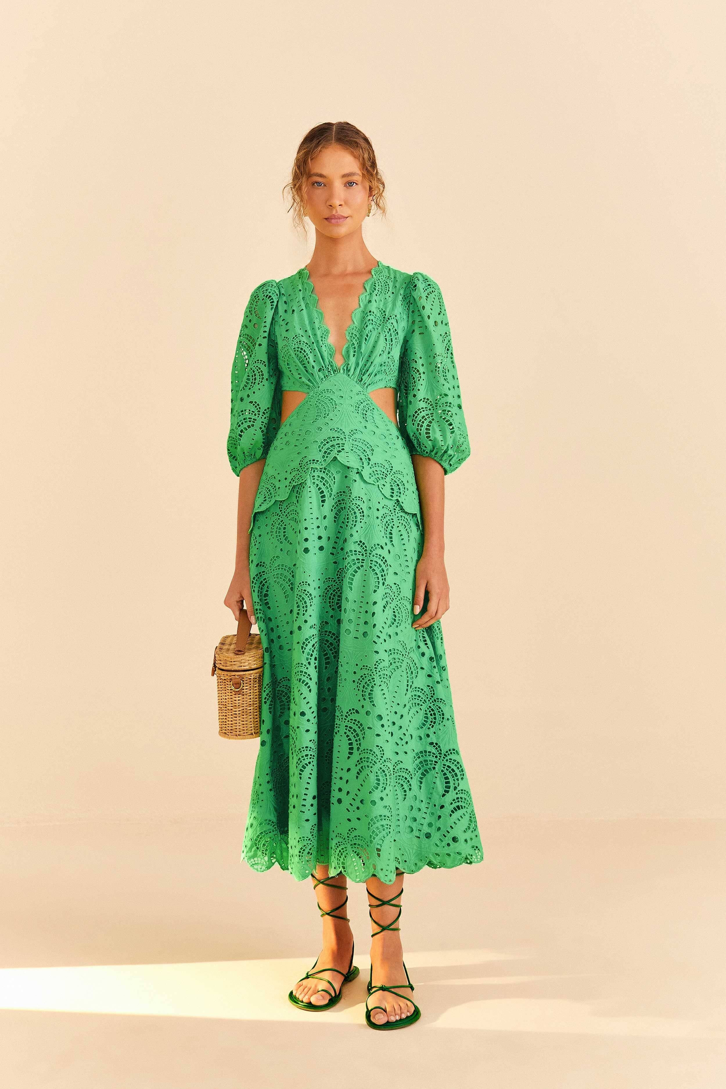 Green Richelieu Midi Dress sold by FARM Rio
