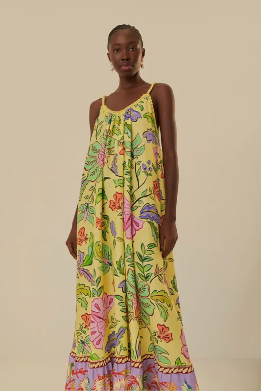 Yellow Floral Insects Maxi Dress sold by FARM Rio