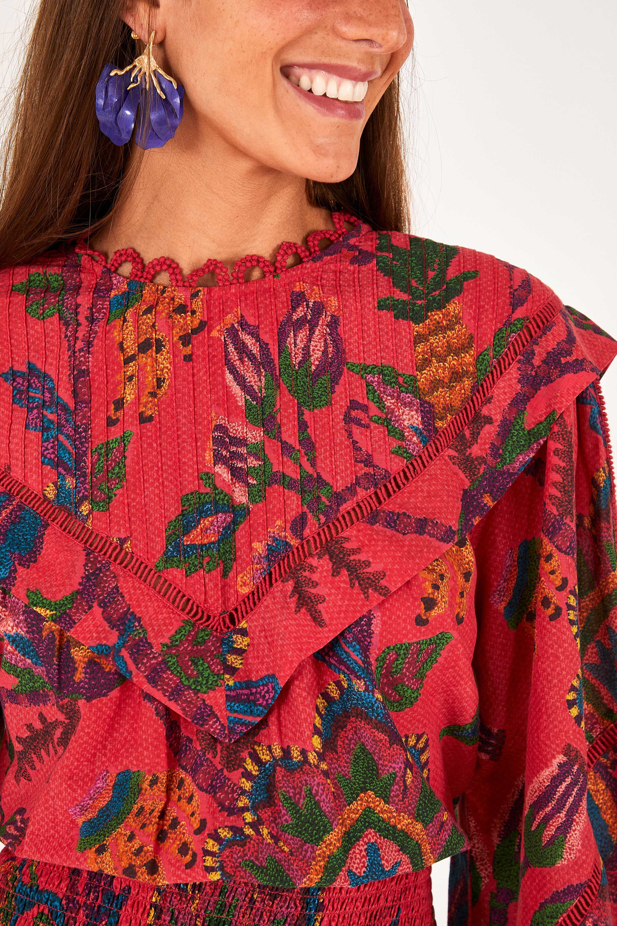 Red Sunset Tapestry Mini Dress sold by FARM Rio product image thumbnail 3