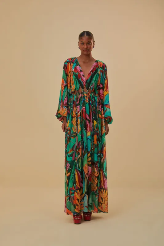 Banana Foliage V Neckline Maxi Dress sold by FARM Rio