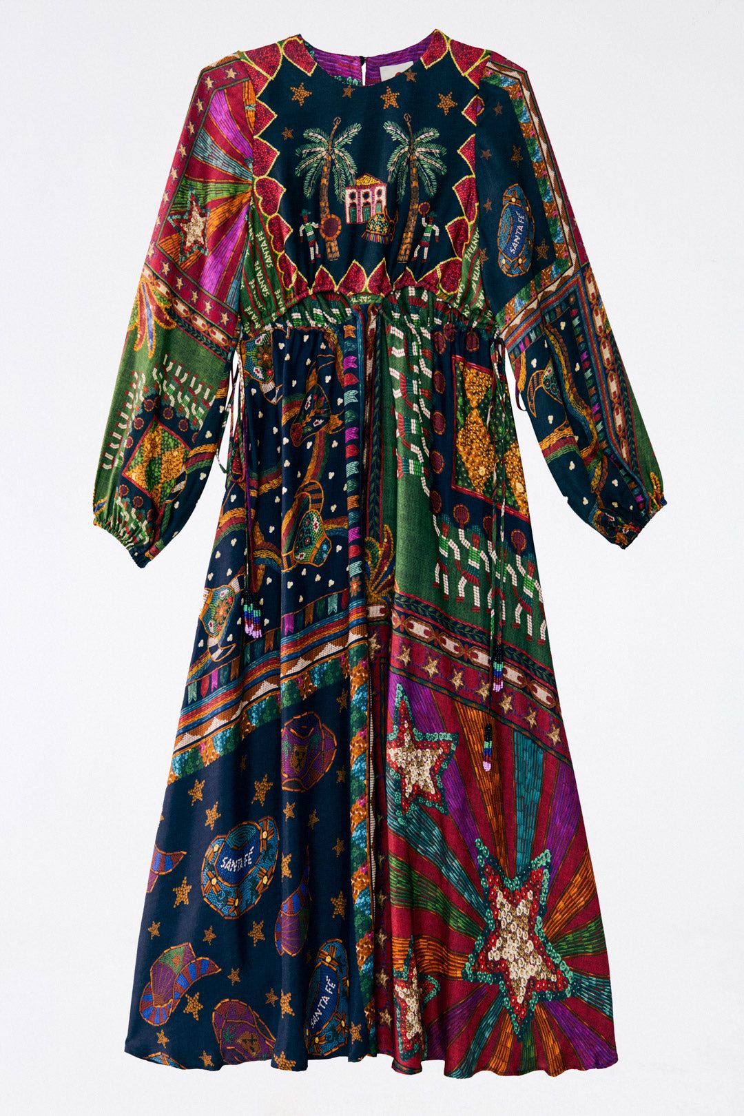 Shiny Mixed Scarves Cut Out Midi Dress sold by FARM Rio product image thumbnail 6