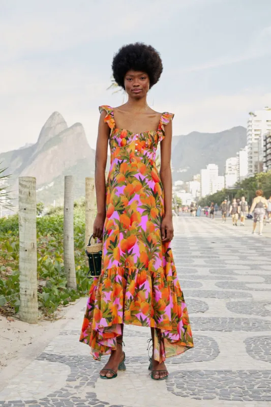 Lilac Mango Macaws Maxi Dress sold by FARM Rio