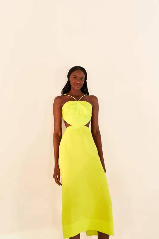 Lime Green Monstera Midi Dress sold by FARM Rio
