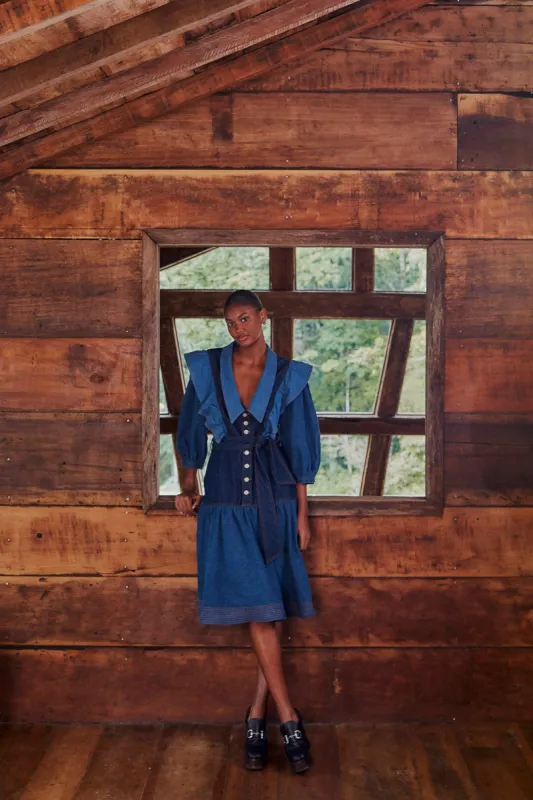 Patch Denim Midi Dress sold by FARM Rio