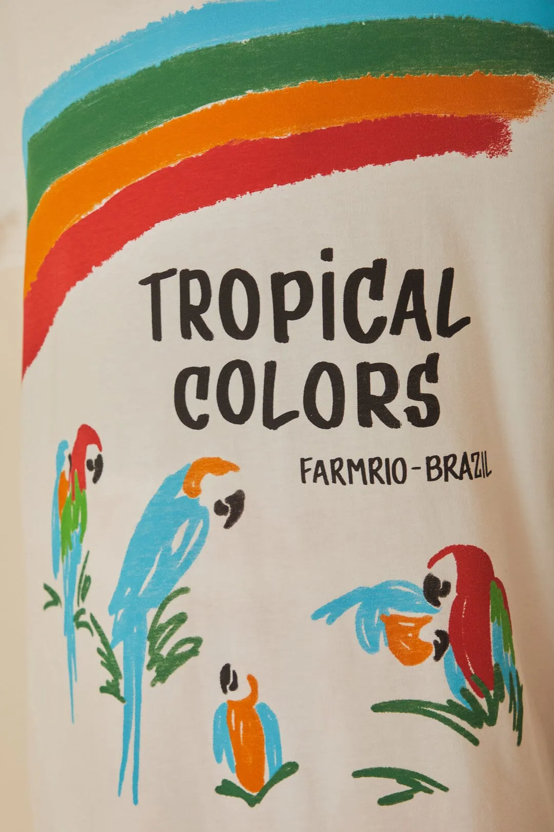 White Tropical Colors Organic Cotton Oversized T-Shirt sold by FARM Rio product image thumbnail 4