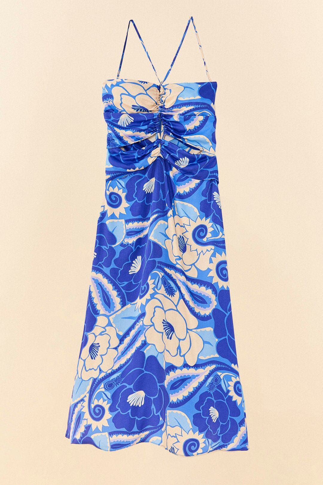 Blue Tropical Groove Lenzing™ Ecovero™ Viscose Midi Dress sold by FARM Rio product image thumbnail 6