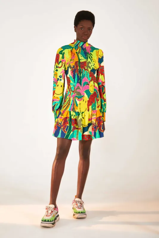 Leopards Jungle Smiley® Mini Dress sold by FARM Rio