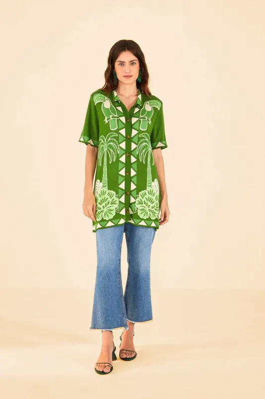 Green Summer Sunrise Lenzing™ Ecovero™ Viscose Knit Shirt sold by FARM Rio