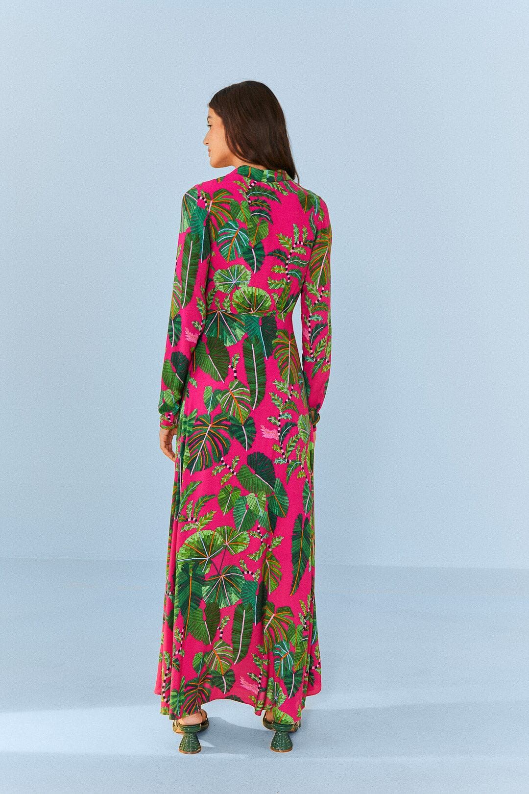 Pink Leaves Maxi Dress sold by FARM Rio product image thumbnail 4