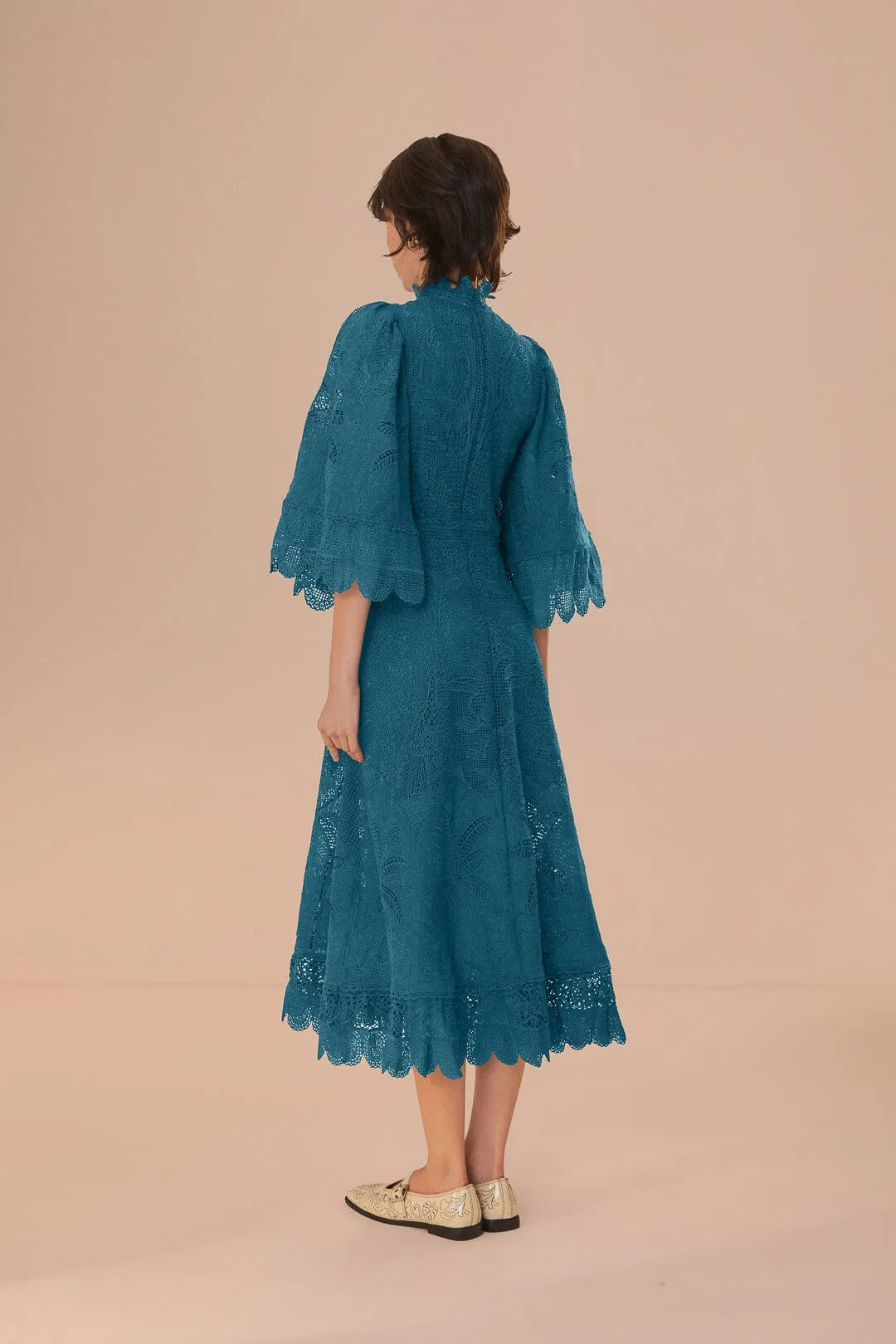 Green Guipire Cut-Out Midi Dress sold by FARM Rio product image thumbnail 5