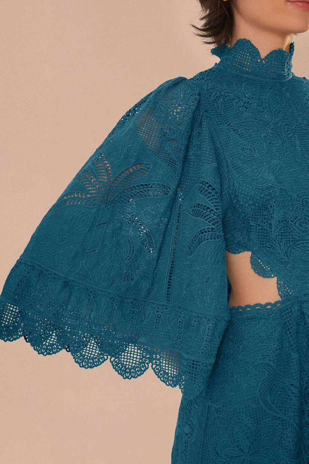 Green Guipire Cut-Out Midi Dress sold by FARM Rio product image thumbnail 2