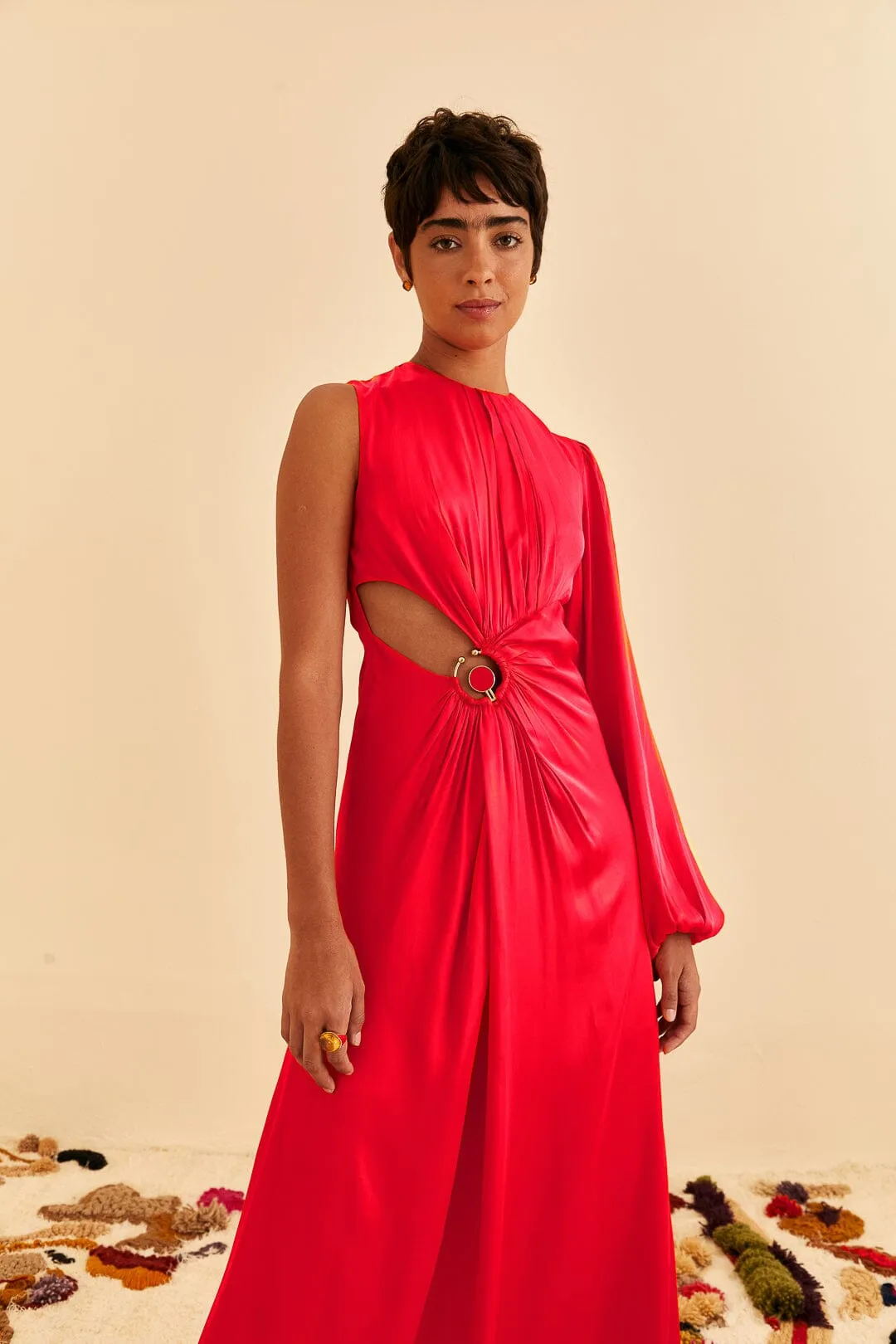 Red One Shoulder Maxi Dress sold by FARM Rio product image thumbnail 2