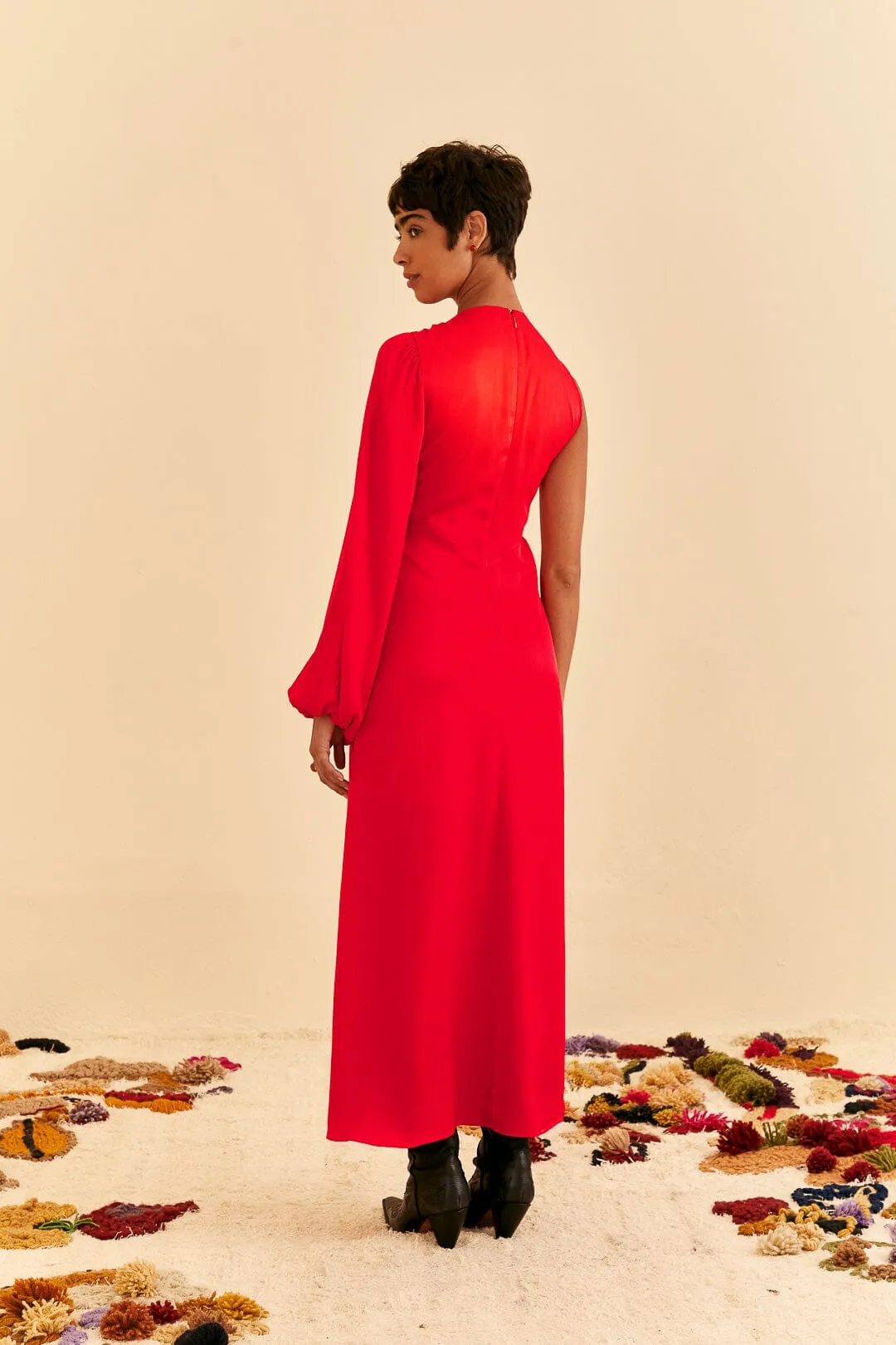 Red One Shoulder Maxi Dress sold by FARM Rio product image thumbnail 4
