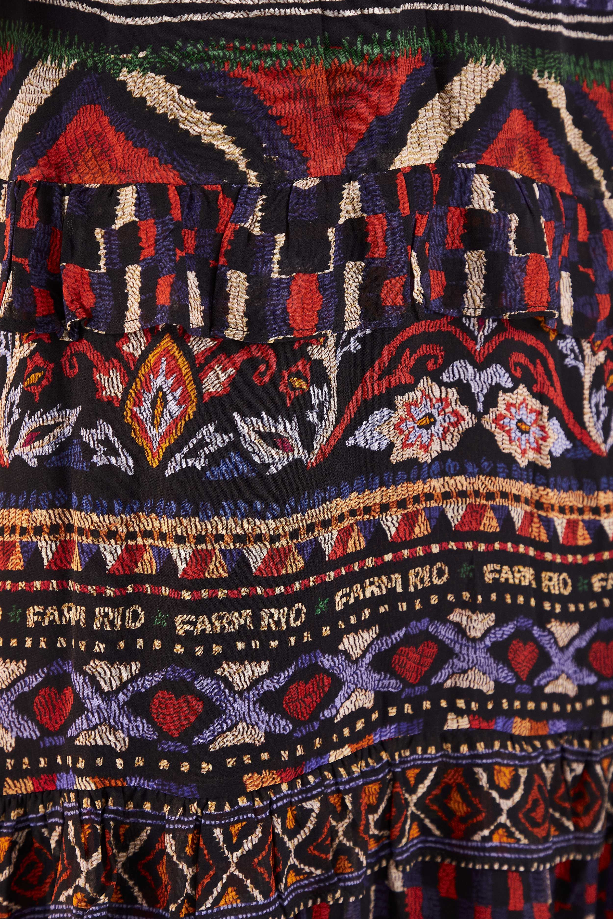 Blue Ainika Tapestry Maxi Skirt sold by FARM Rio product image thumbnail 4