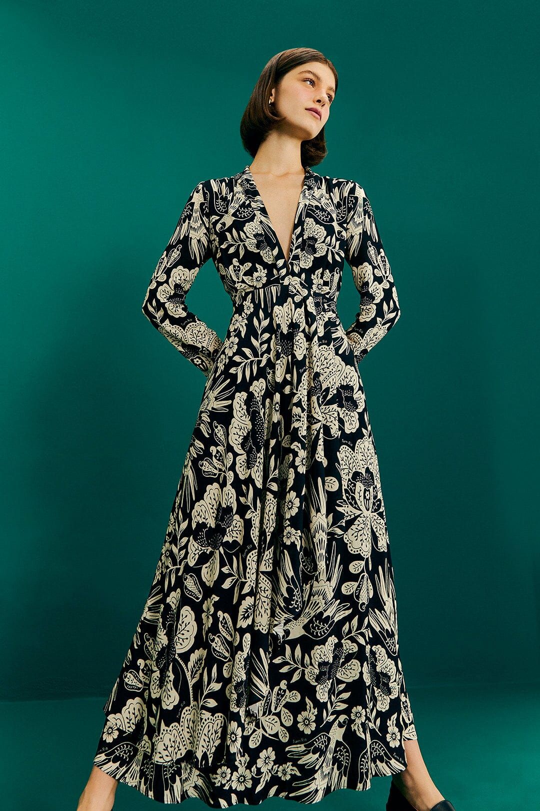 Graphic Floral Black Maxi Dress sold by FARM Rio