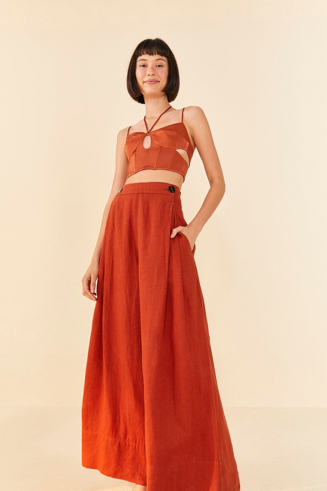 Brown Wide Leg Pants sold by FARM Rio