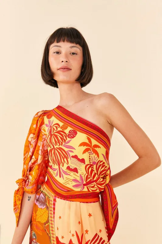 Forest Mixed Scarves Lenzing™ Ecovero™ Viscose Crop Top sold by FARM Rio