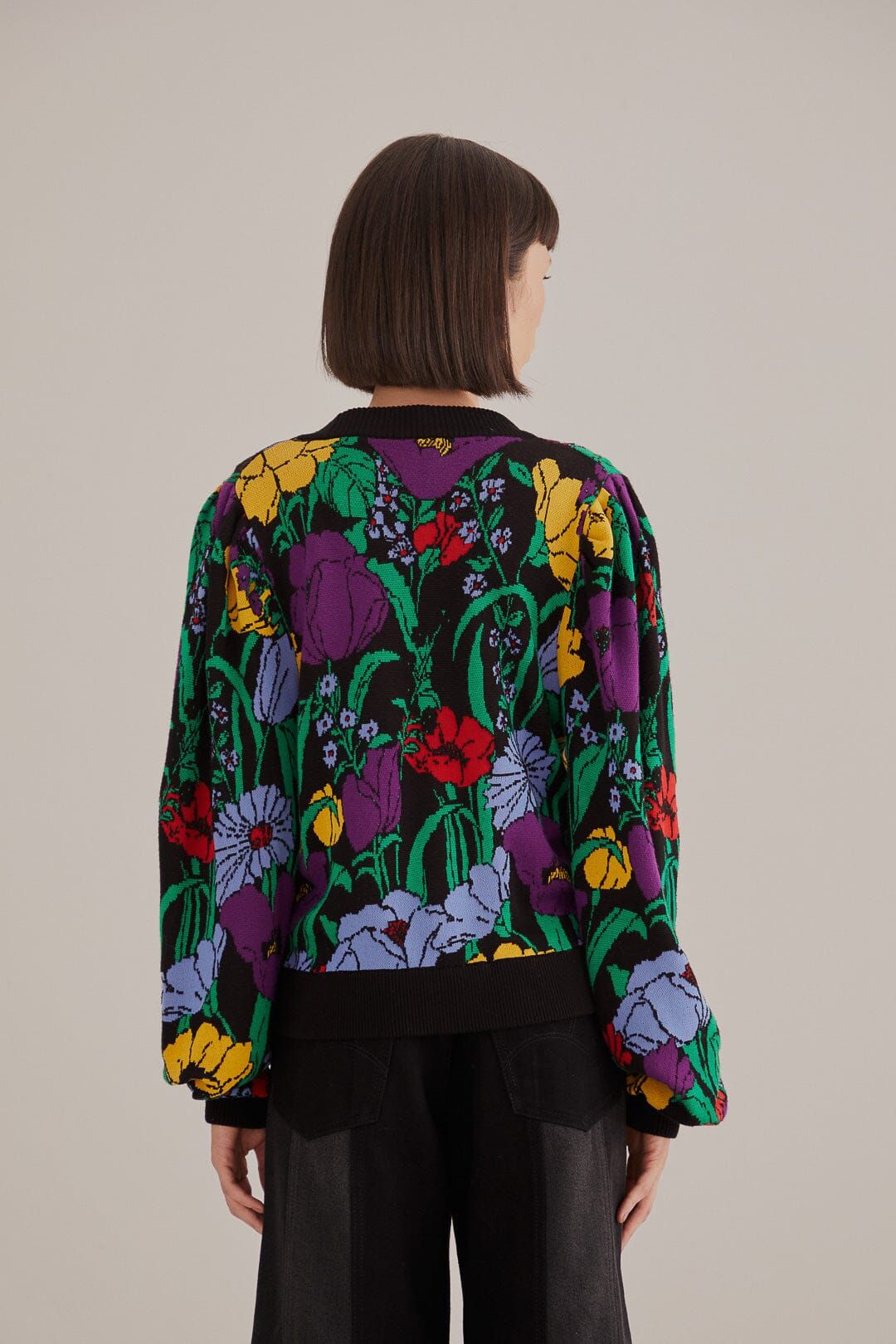 Black Bucolic Garden Knit Cardigan sold by FARM Rio product image thumbnail 3